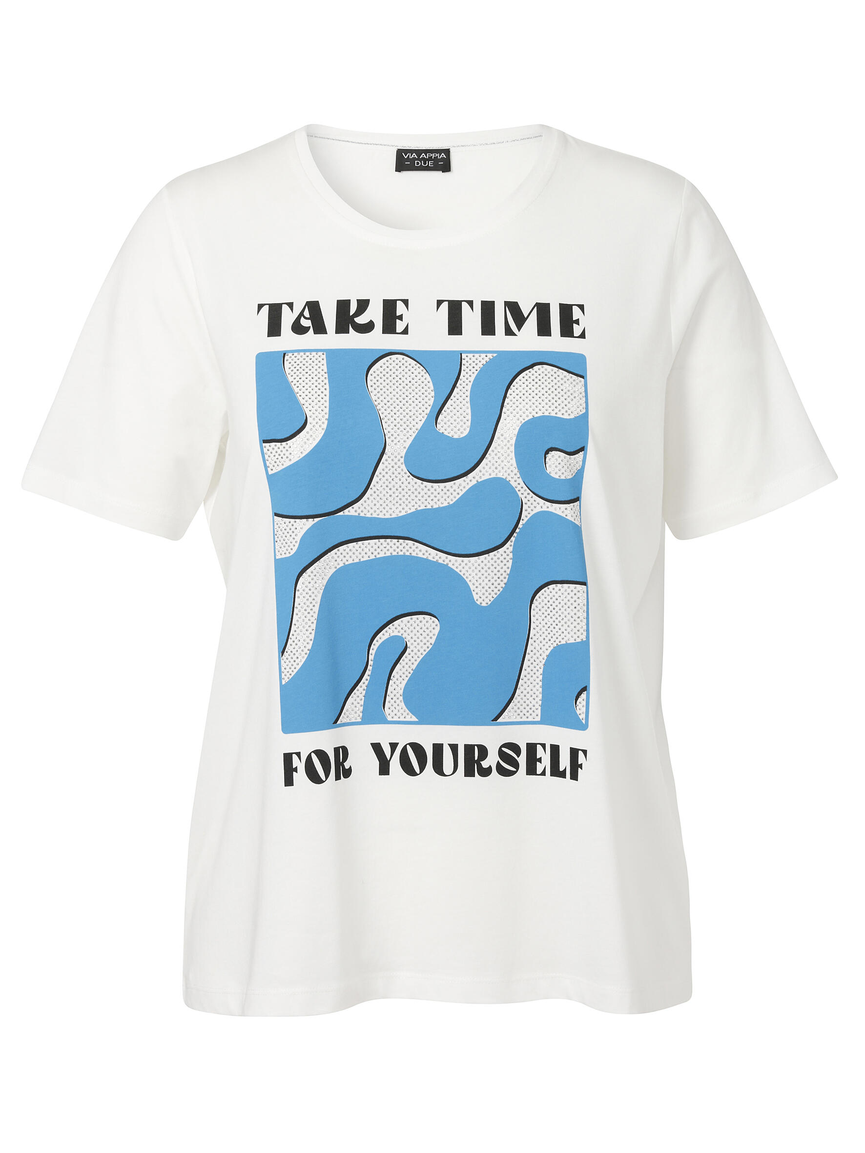 VIA APPIA DUE - T-Shirt Rundhals 1/2 Arm Motiv ecru multicolor - Gr. - 46 von VIA APPIA DUE