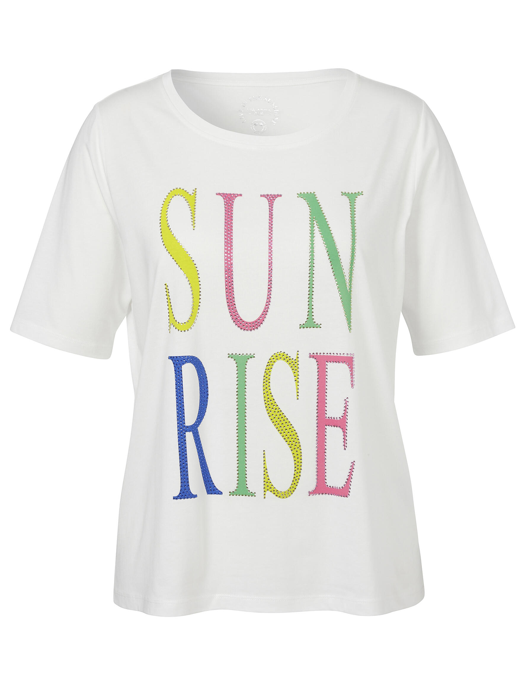 VIA APPIA DUE - T-Shirt Rundhals 1/2 Arm Motiv ecru multicolor - Gr. - 52 von VIA APPIA DUE