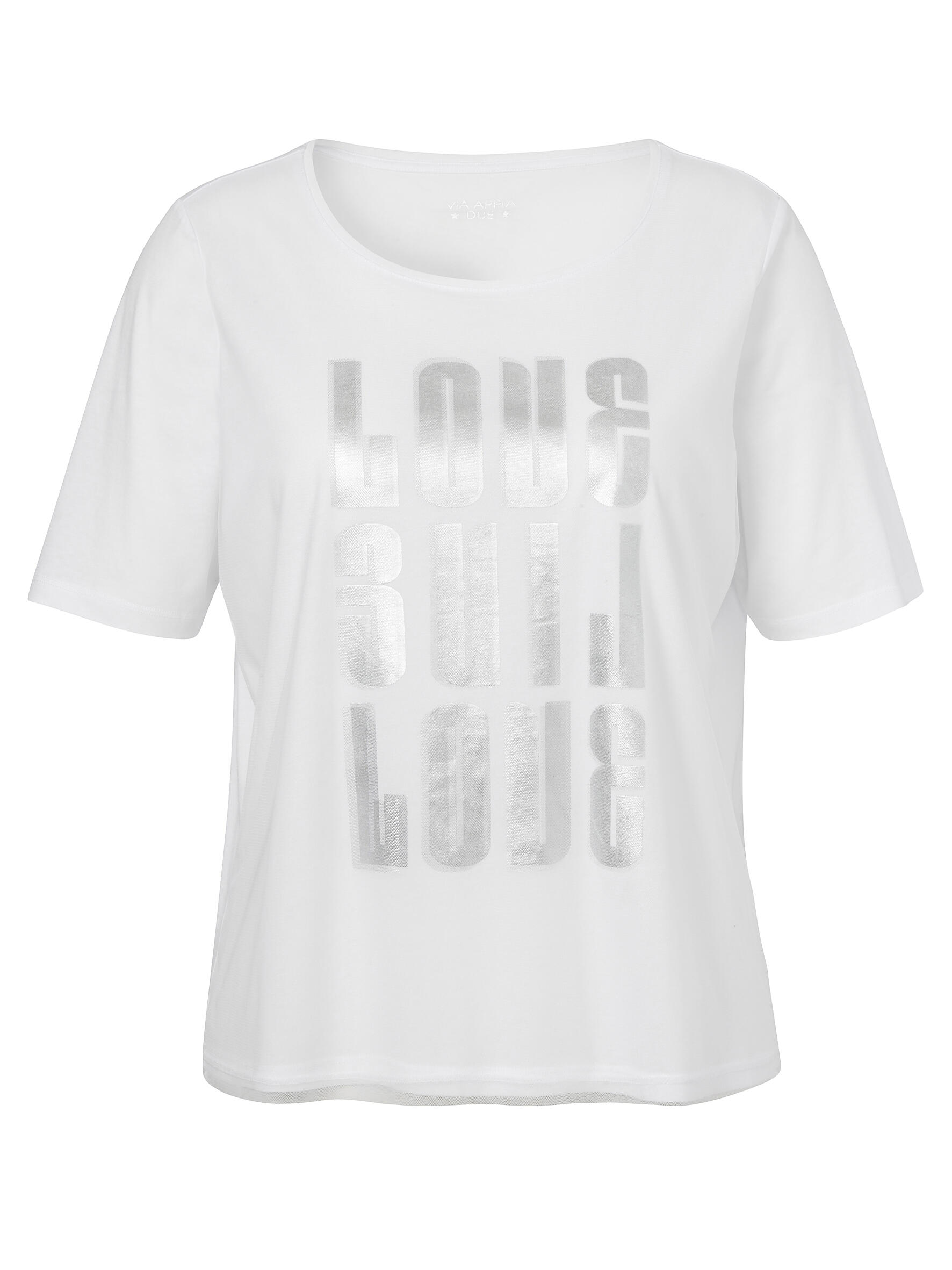 VIA APPIA DUE - T-Shirt Rundhals 1/2 Arm Motiv weiss - Gr. - 50 von VIA APPIA DUE