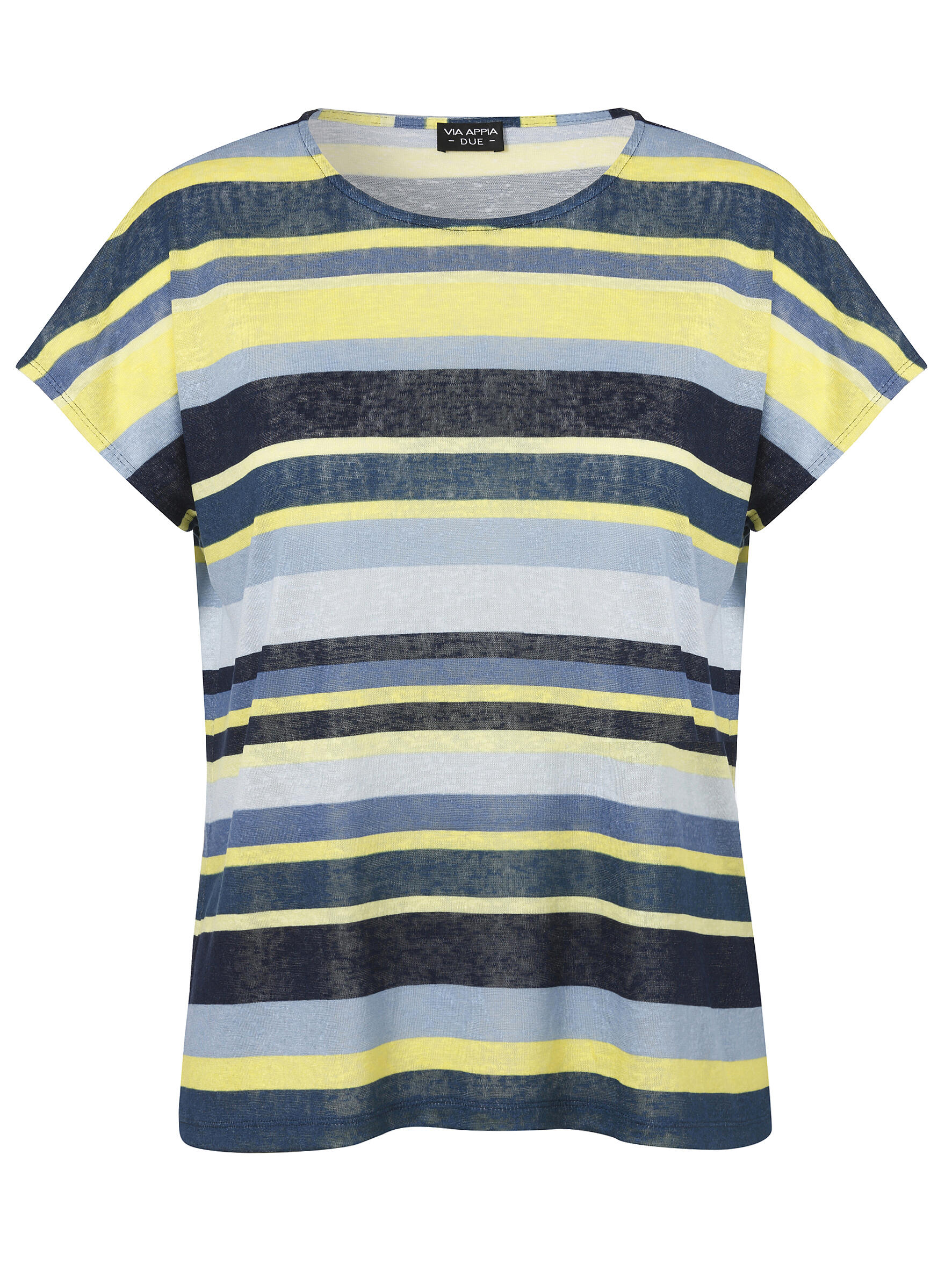 VIA APPIA DUE - T-Shirt Rundhals 1/2 Arm Ringel hellblau multicolor - Gr. - 42 von VIA APPIA DUE