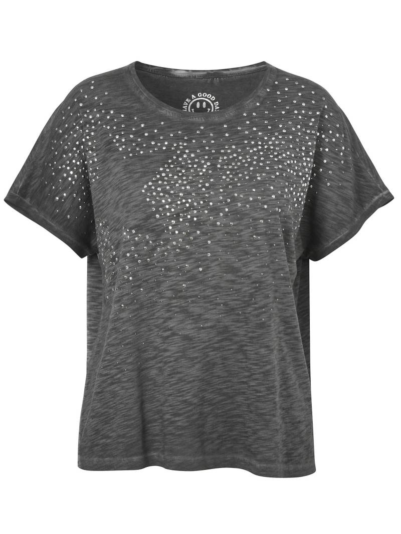 VIA APPIA DUE - T-Shirt Rundhals 1/2 Arm Strass titan - Gr. - 46 von VIA APPIA DUE