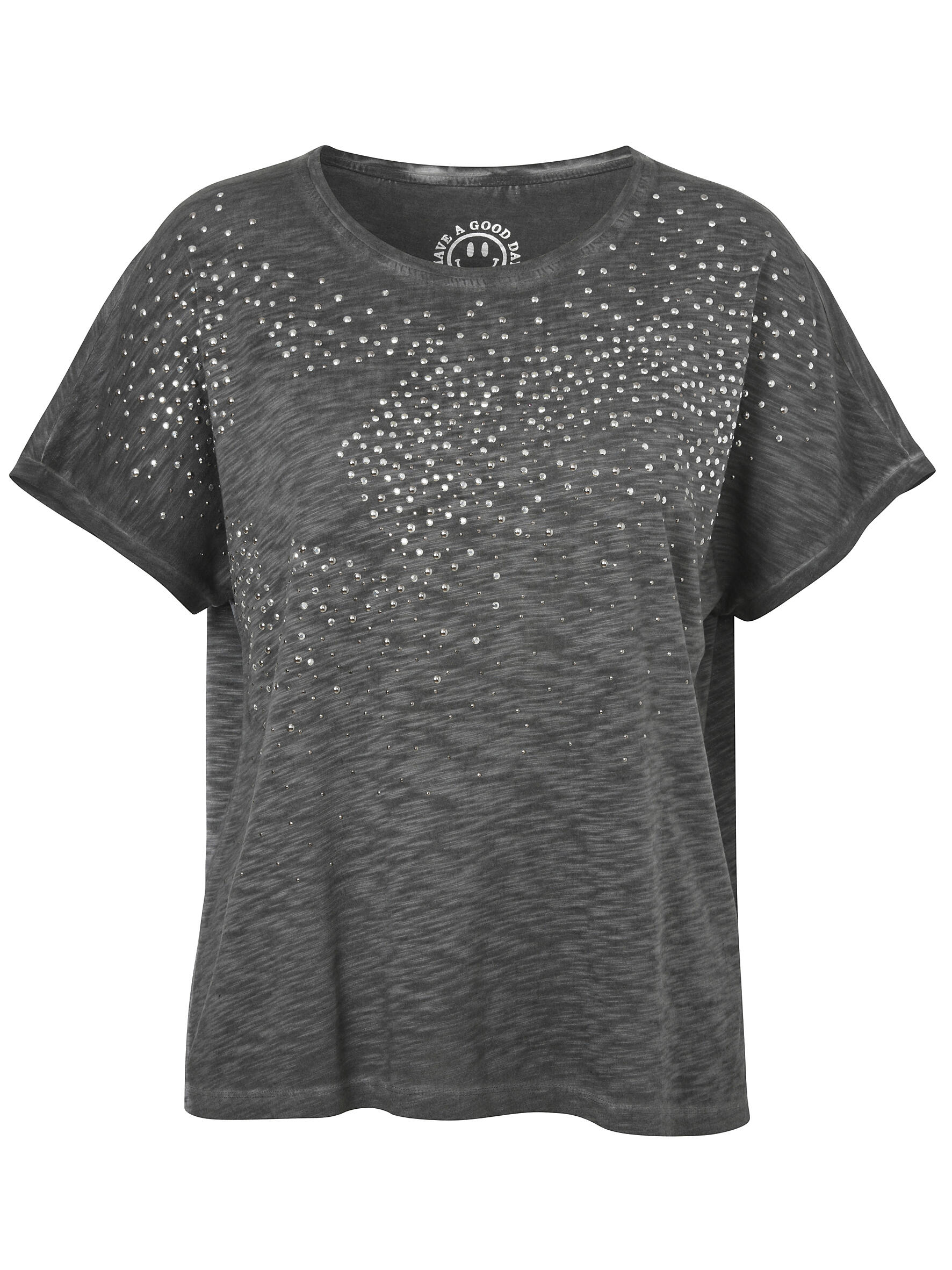 VIA APPIA DUE - T-Shirt Rundhals 1/2 Arm Strass titan - Gr. - 50 von VIA APPIA DUE