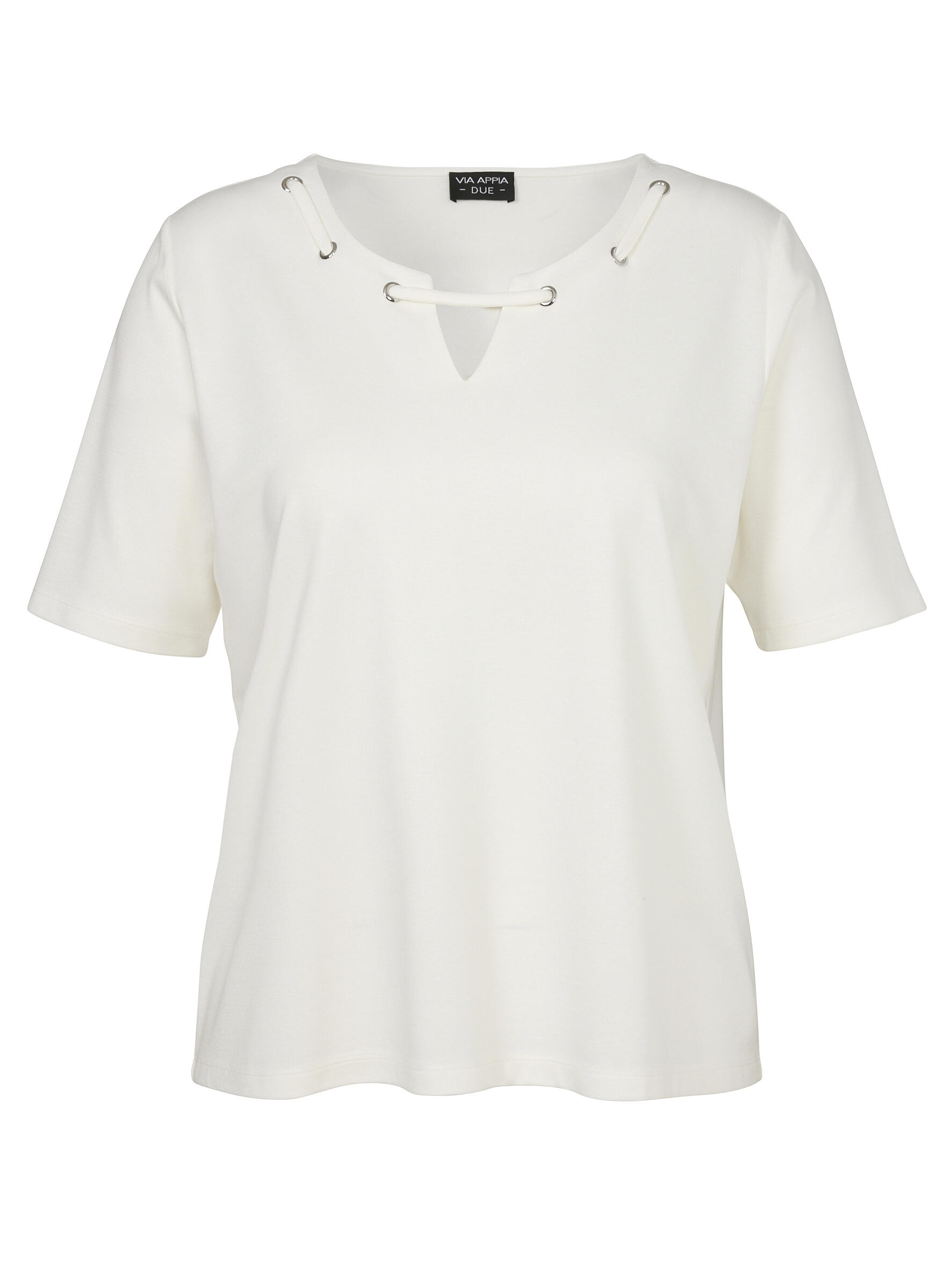 VIA APPIA DUE - T-Shirt Rundhals 1/2 Arm ecru - Gr. - 44 von VIA APPIA DUE