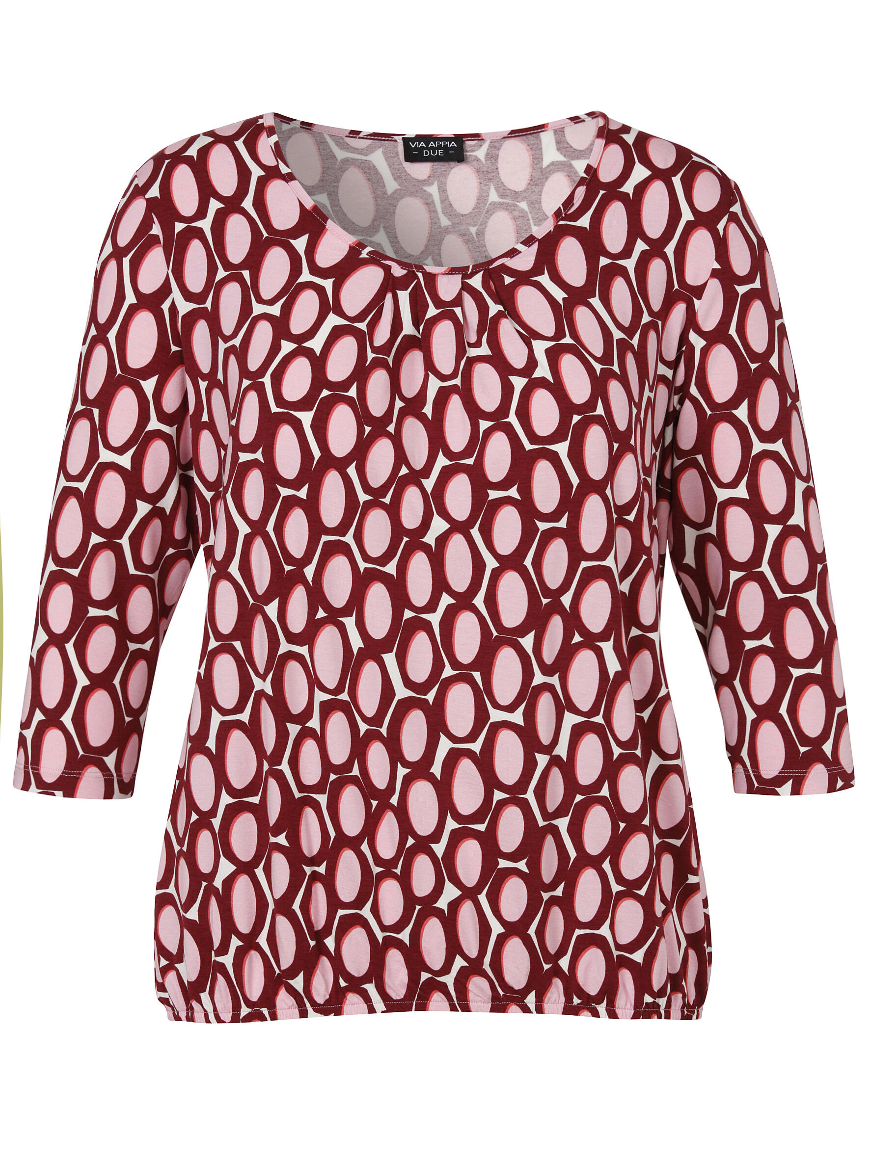 VIA APPIA DUE - T-Shirt Rundhals 3/4 Arm Druck beere multicolor - Gr. - 44 von VIA APPIA DUE