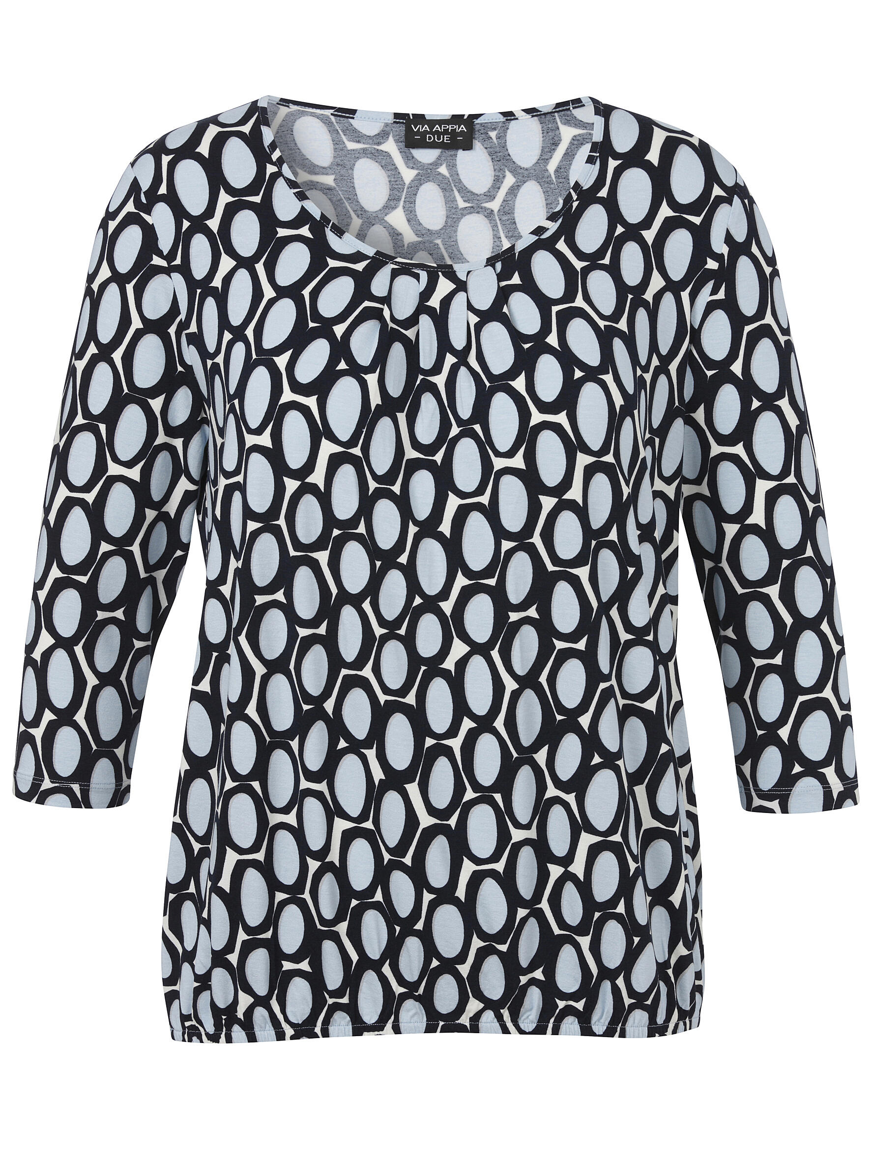 VIA APPIA DUE - T-Shirt Rundhals 3/4 Arm Druck dunkelblau multicol - Gr. - 44 von VIA APPIA DUE