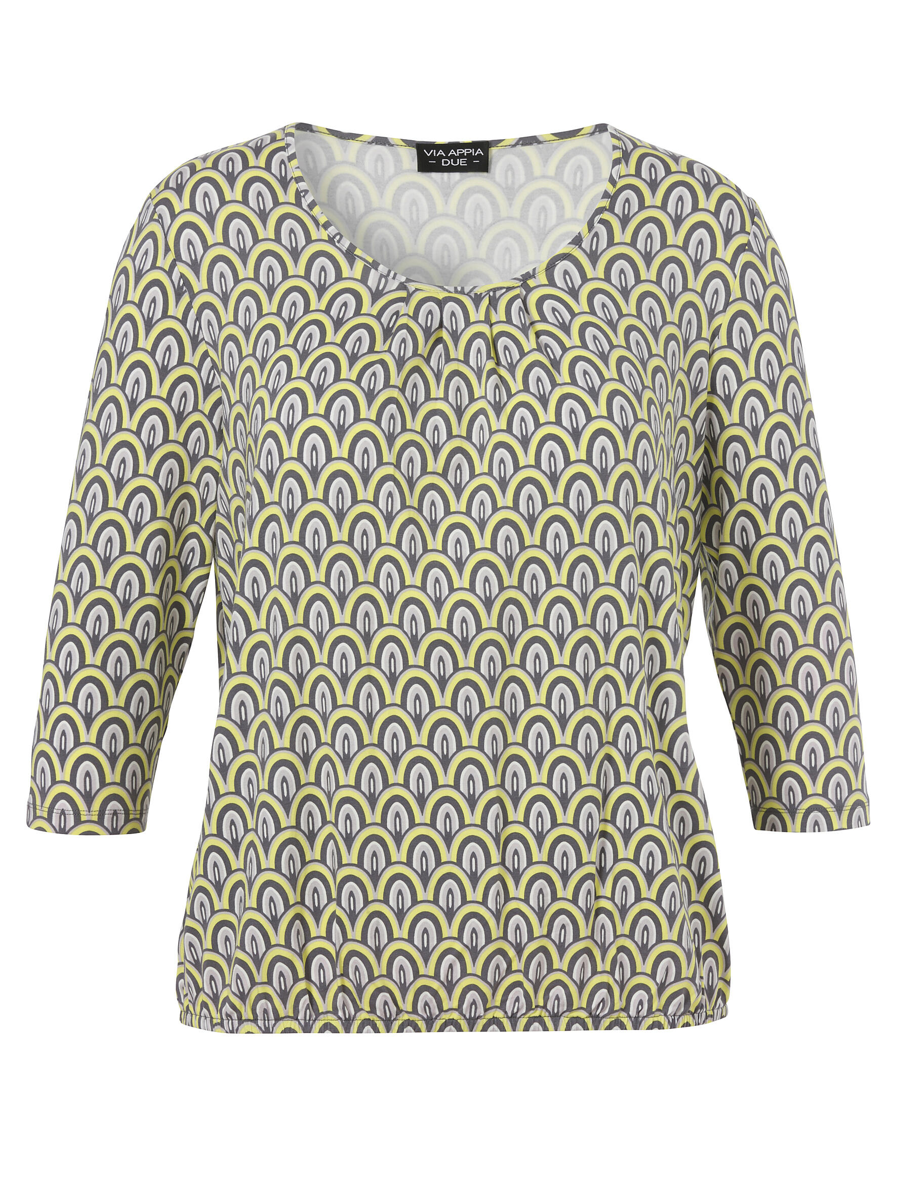 VIA APPIA DUE - T-Shirt Rundhals 3/4 Arm Druck limette multicolor - Gr. - 46 von VIA APPIA DUE