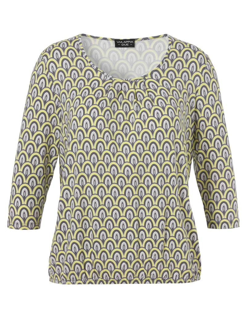 VIA APPIA DUE - T-Shirt Rundhals 3/4 Arm Druck limette multicolor - Gr. - 46 von VIA APPIA DUE