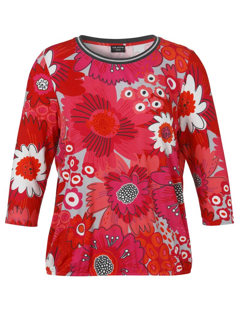 VIA APPIA DUE - T-Shirt Rundhals 3/4 Arm Druck rot multicolor - Gr. - 44 von VIA APPIA DUE