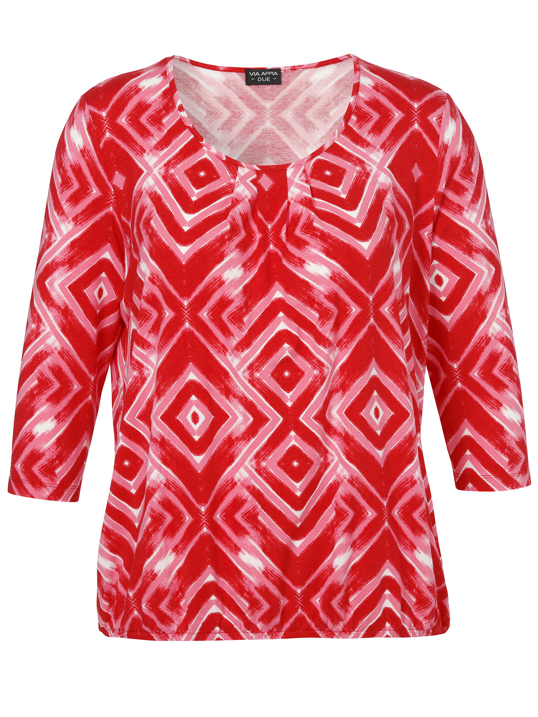 VIA APPIA DUE - T-Shirt Rundhals 3/4 Arm Druck rot multicolor - Gr. - 52 von VIA APPIA DUE