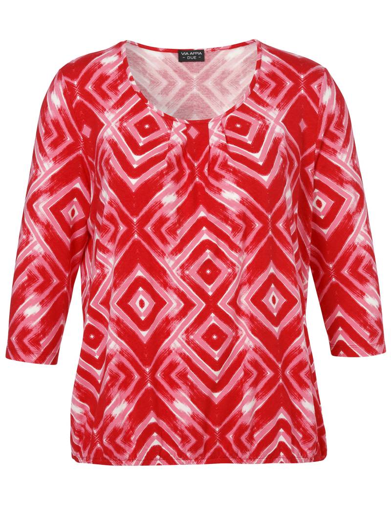VIA APPIA DUE - T-Shirt Rundhals 3/4 Arm Druck rot multicolor - Gr. - 52 von VIA APPIA DUE