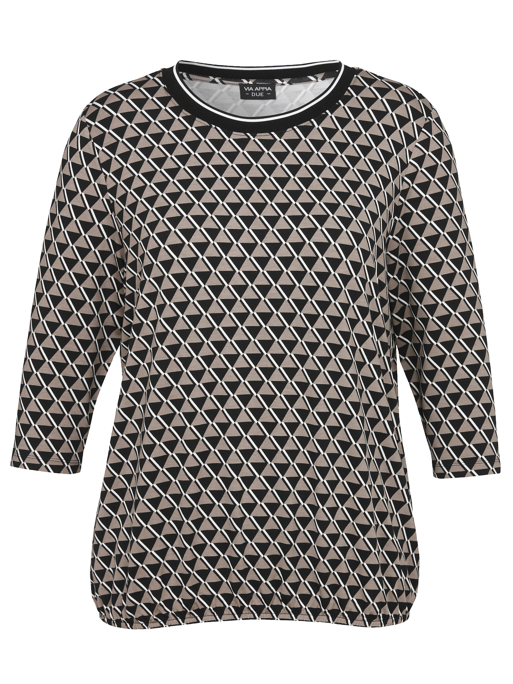 VIA APPIA DUE - T-Shirt Rundhals 3/4 Arm Druck schwarz multicolor - Gr. - 44 von VIA APPIA DUE