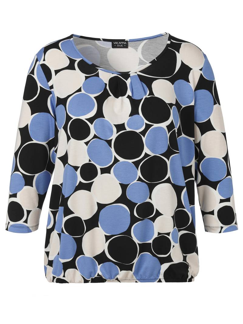 VIA APPIA DUE - T-Shirt Rundhals 3/4 Arm Druck schwarz multicolor - Gr. - 44 von VIA APPIA DUE