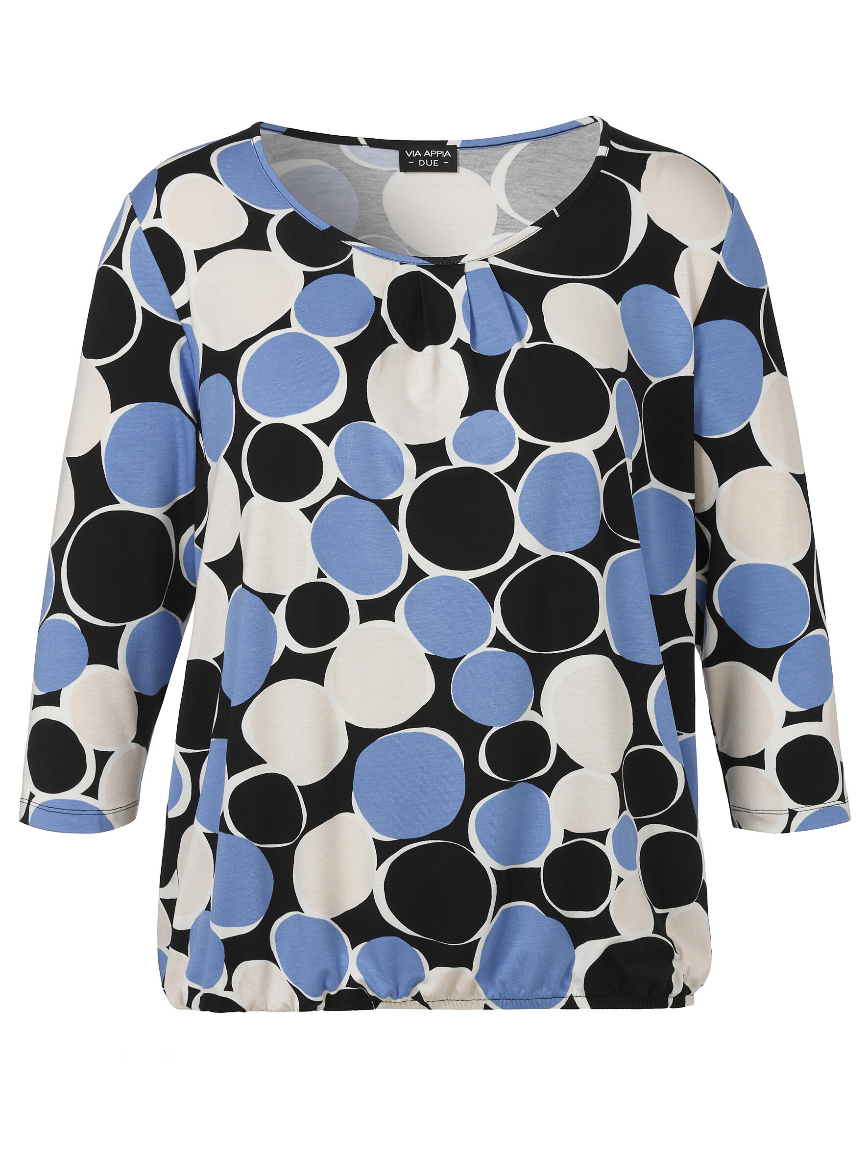 VIA APPIA DUE - T-Shirt Rundhals 3/4 Arm Druck schwarz multicolor - Gr. - 46 von VIA APPIA DUE