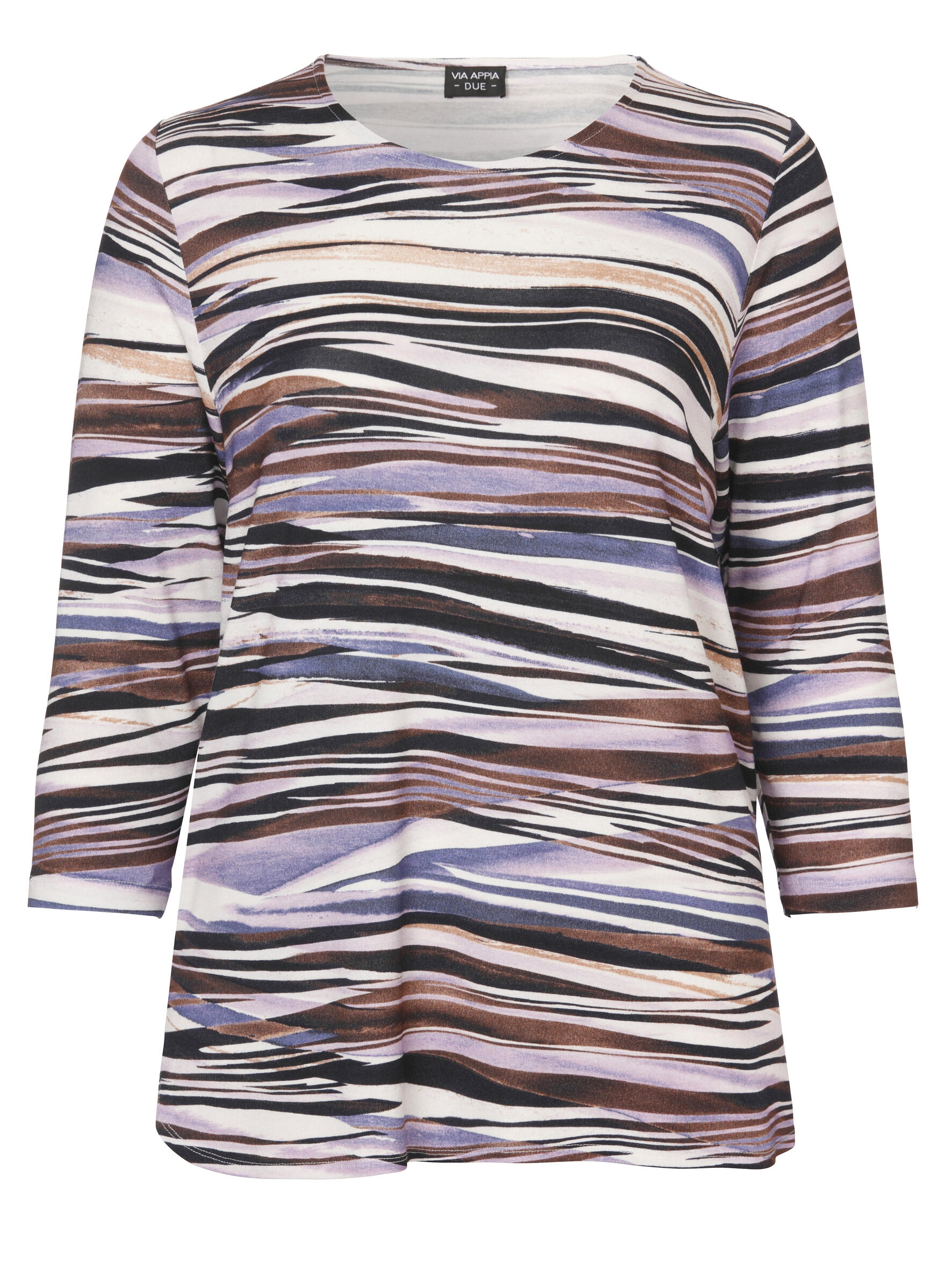 VIA APPIA DUE - T-Shirt U-Boot 3/4 Arm Druck dunkelblau multicol. - Gr. - 48 von VIA APPIA DUE