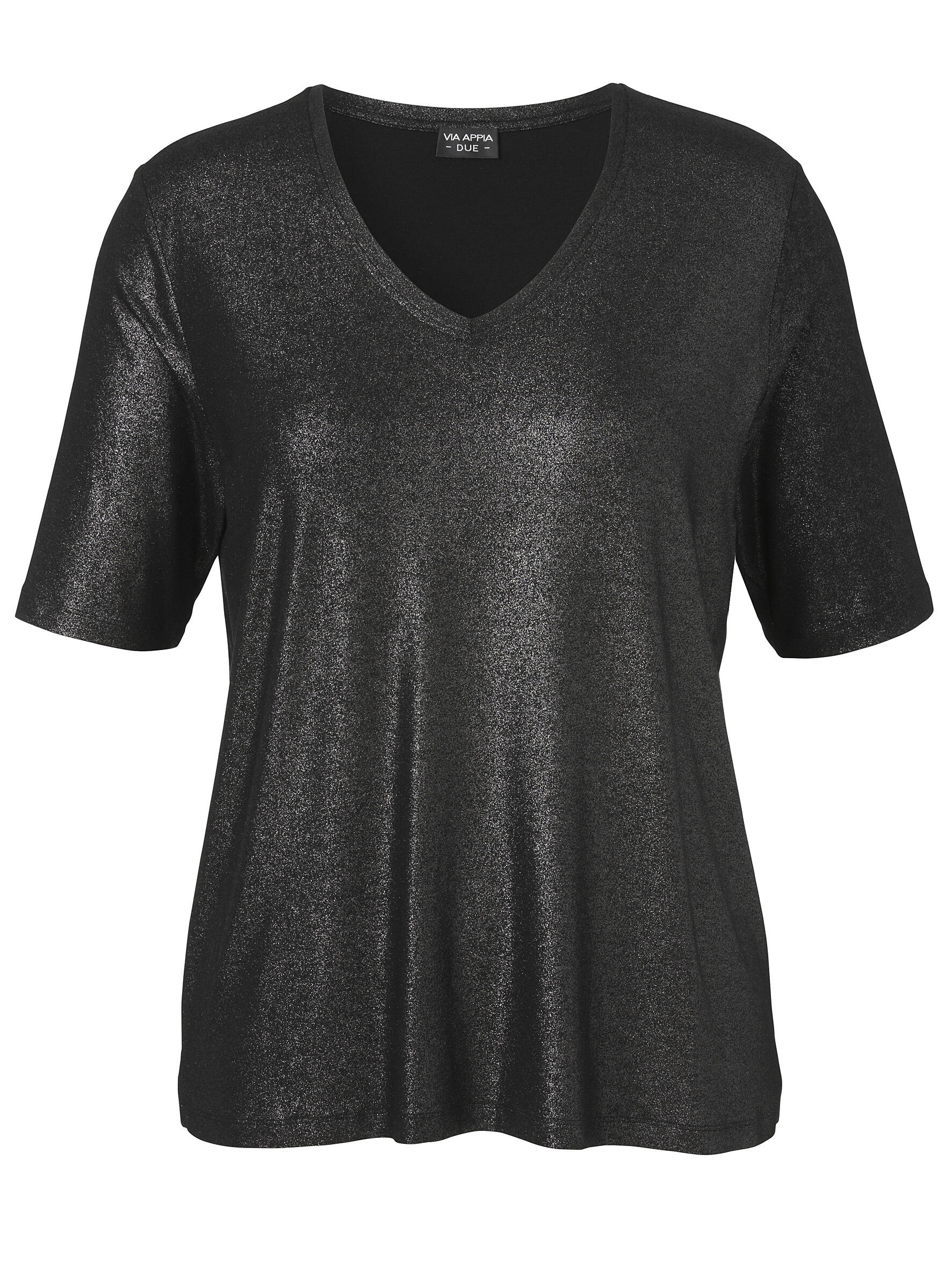 VIA APPIA DUE - T-Shirt V-Ausschnitt 1/2 Arm Druck schwarz - Gr. - 50 von VIA APPIA DUE