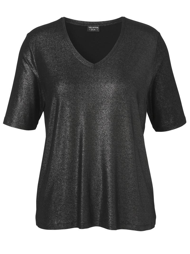 VIA APPIA DUE - T-Shirt V-Ausschnitt 1/2 Arm Druck schwarz - Gr. - 52 von VIA APPIA DUE