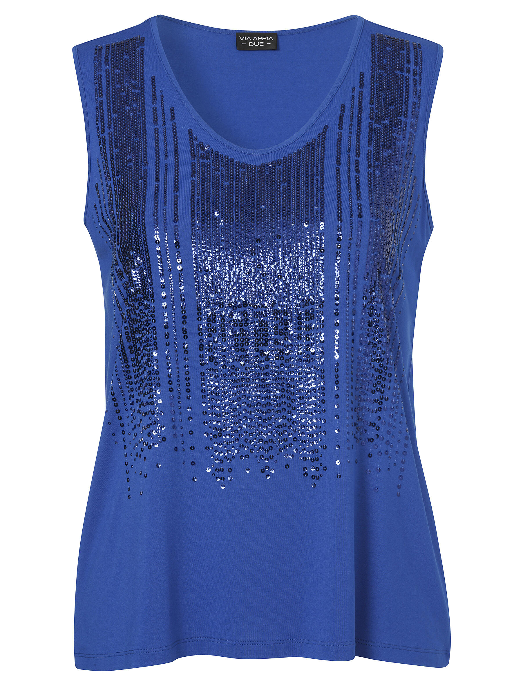 VIA APPIA DUE - Top V-Ausschnitt Pailletten kobalt - Gr. - 46 von VIA APPIA DUE