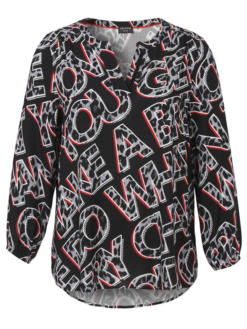 VIA APPIA DUE - Tunika V-Ausschnitt 1/1 Arm Druck schwarz multicolor - Gr. - 50 von VIA APPIA DUE