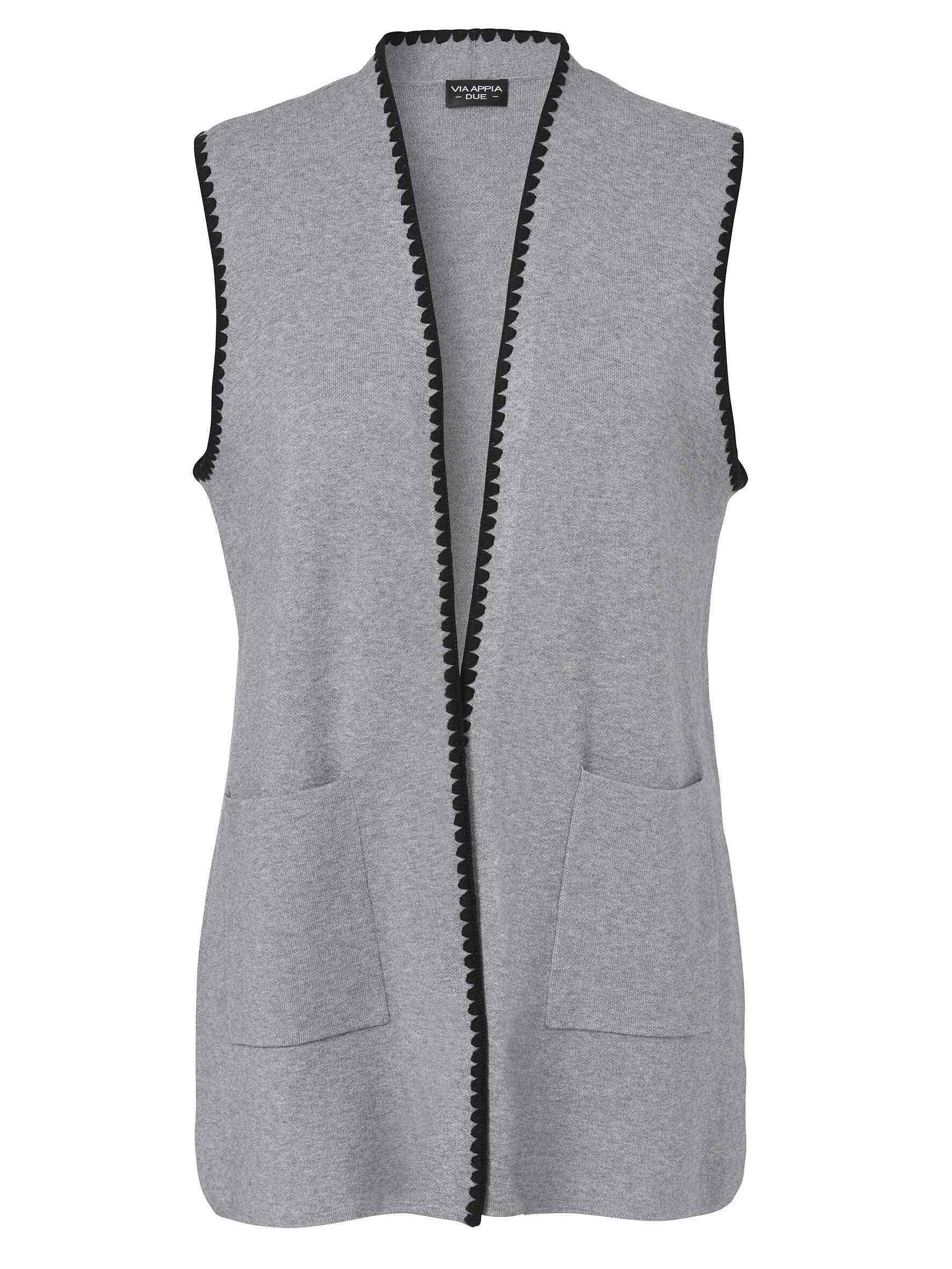 VIA APPIA DUE - Weste offen Taschen grau melange/schwarz - Gr. - 50 von VIA APPIA DUE