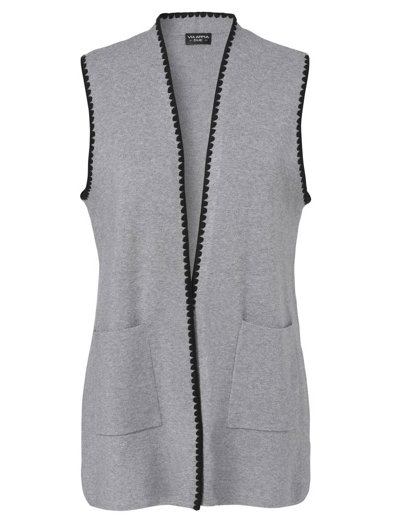 VIA APPIA DUE - Weste offen Taschen grau melange/schwarz - Gr. - 50 von VIA APPIA DUE