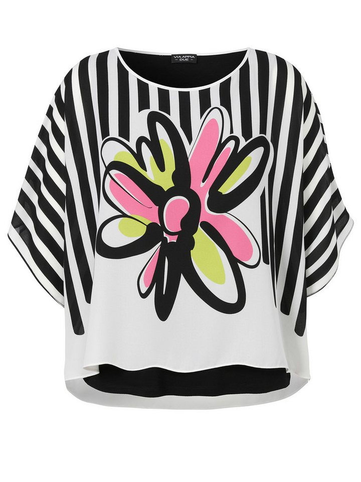 VIA APPIA Kurzarmbluse Bluse Rundhals 1/2 Arm Druck von VIA APPIA