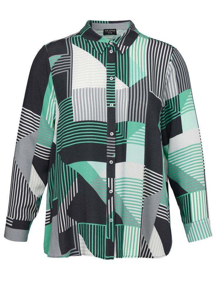 VIA APPIA Langarmbluse Bluse Hemdkragen 1/1 Arm Druck von VIA APPIA