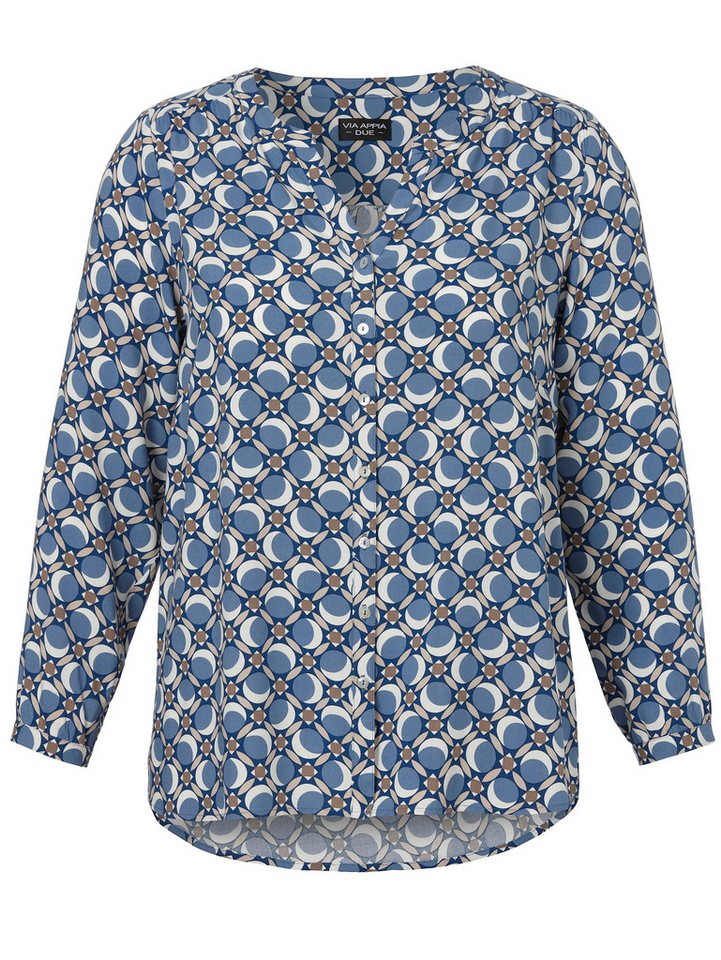VIA APPIA Langarmbluse Bluse V-Ausschnitt 1/1 Arm Druck von VIA APPIA