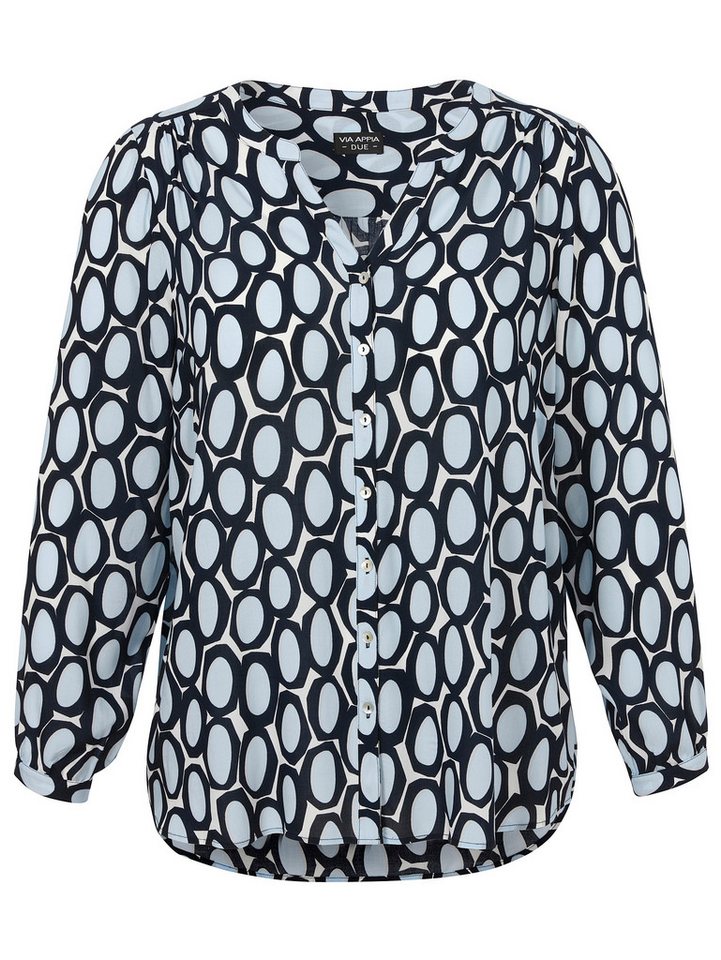 VIA APPIA Langarmbluse Bluse V-Ausschnitt 1/1 Arm Druck von VIA APPIA