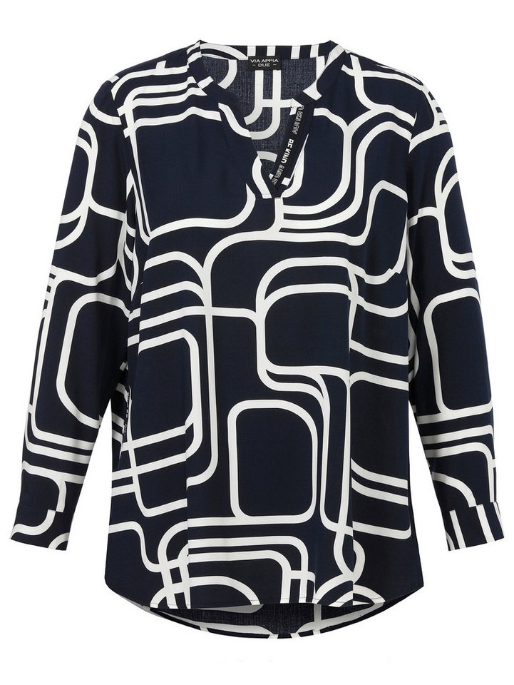 VIA APPIA Langarmbluse Bluse V-Ausschnitt 1/1 Arm Druck von VIA APPIA