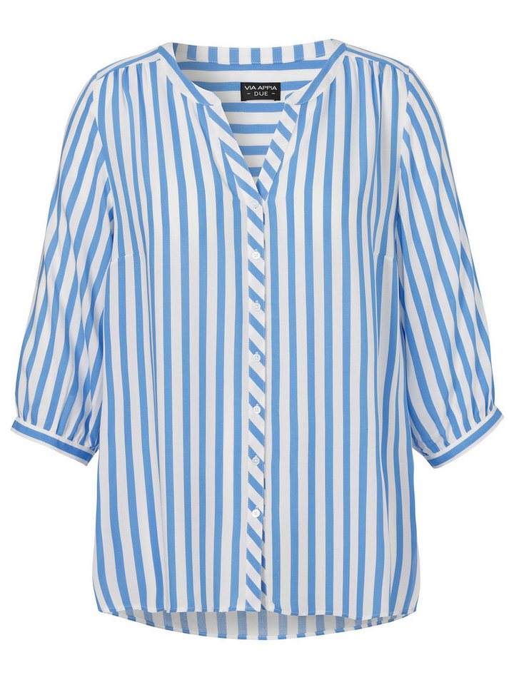 VIA APPIA Langarmbluse Bluse V-Ausschnitt 3/4 Arm Druck Streifen VIA APPIA Langarmbluse Bluse V-Ausschnitt 3/4 Arm Druck Streifen von VIA APPIA