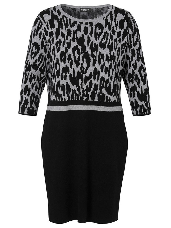 VIA APPIA Strickkleid Kleid U-Boot 3/4 Arm Jacquard von VIA APPIA