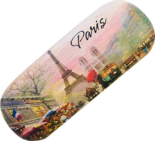 VIANAYA Brillenetui Paris Eiffelturm - Motiv Paris Retro - klassische Größe, Rosa von PIROIT