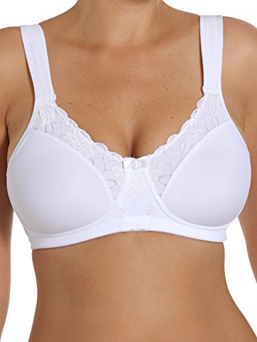 VIANIA! Dessous Minimizer BH 914850 I Gemoldeter Soft-BH ohne Bügel I Damen-BH mit vorgeformten Cups & Breiten Trägern I Starker Halt für Große Größen I 85E I Weiß von VIANIA!