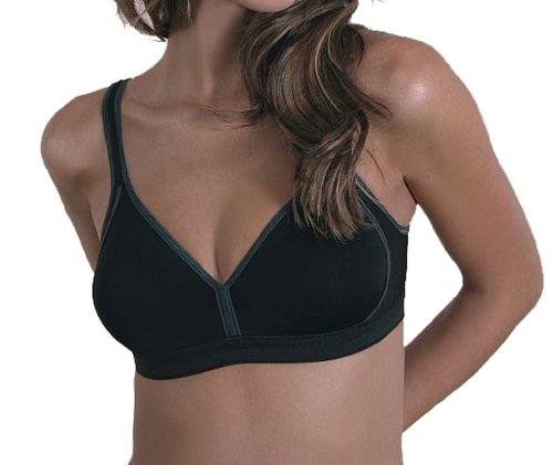 Sassa Damen Sport-BH 10881 BH Sports Bra Ringerrücken schwarz ohne Bügel 80 C von VIANIA!