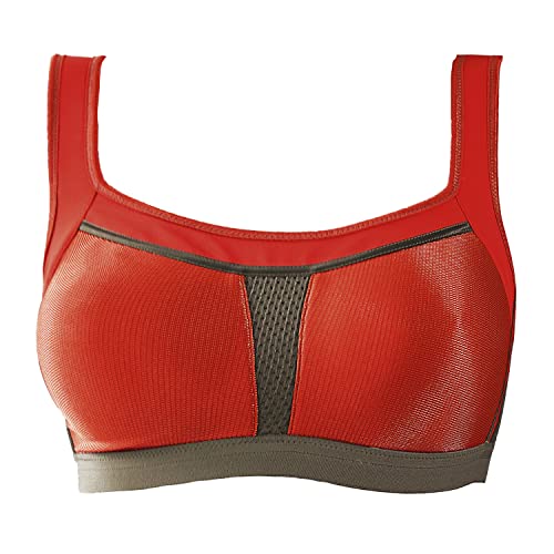 VIANIA! 151430 Sport-BH Olympia breite Entlastungsträger starker Halt Rot Campari, Größe:90, Cup:E von VIANIA!