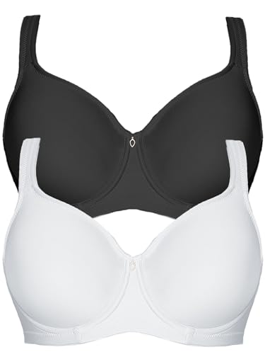 VIANIA! 2er Pack Minimizer Bügel BH Basic 14586 Gr. 110 E in schwarz-Weiss von VIANIA!