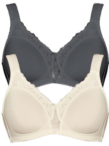 VIANIA! 2er Pack Soft BH Helga 184460 Gr. 90 C in Cream-Graphite von VIANIA!