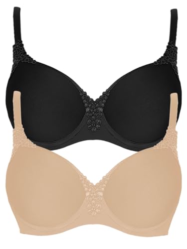 VIANIA! 2er Pack Spacer Bügel BH Carola 151414 Gr. 75 C in Nude-schwarz von VIANIA!