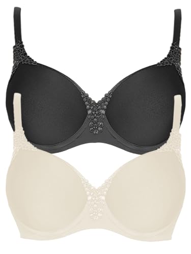 VIANIA! 2er Pack Spacer Bügel BH Carola 151414 Gr. 90 D in Cream-Volcano von VIANIA!