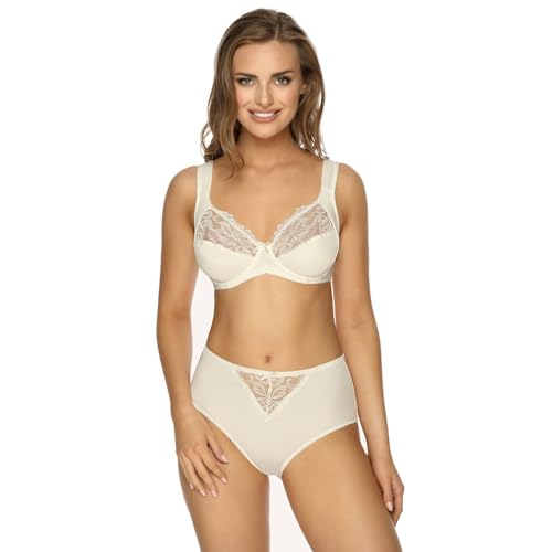 VIANIA! Bügel-BH 184461 Helga Komfortträger vorgeformte Cups Farbe Cream, Größe:80, Cup:E von VIANIA!