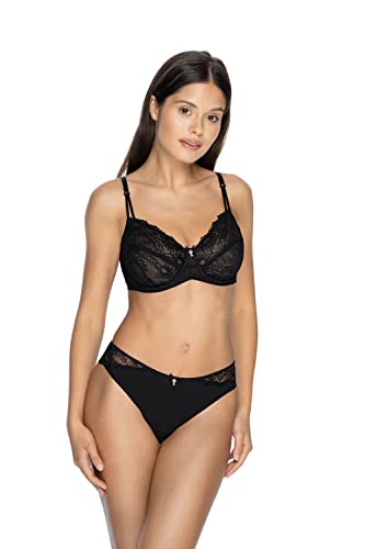 VIANIA! Bügel-BH 214462 Carmen mit sexy Vollspitze genäht transparent durchsichtig Farbe Schwarz, Größe:80, Cup:C von VIANIA!