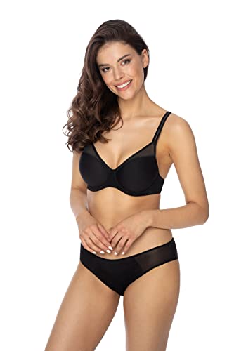 VIANIA! Bügel-BH 221490 Sally gemoldete Spacercups mit zartem Tüll Farbe Schwarz, Größe:90, Cup:B von VIANIA!