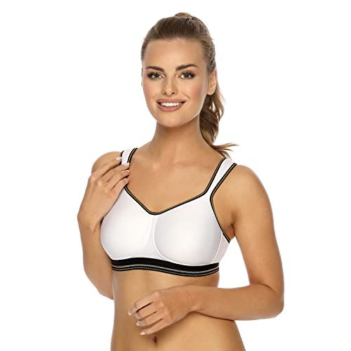 VIANIA! Dessous Sport BH 141472 I Gemoldeter Spacercup BH ohne Bügel I Atmungsaktiver Sport-BH Intense I Mountainbiken & Skifahren & Fußball & Tennis I Schnelltrocknend I 80F I Weiß von VIANIA!