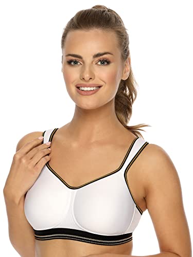 VIANIA! Dessous Sport BH 141472 I Gemoldeter Spacercup BH ohne Bügel I Atmungsaktiver Sport-BH Intense I Mountainbiken & Skifahren & Fußball & Tennis I Schnelltrocknend I 95D I Weiß von VIANIA!