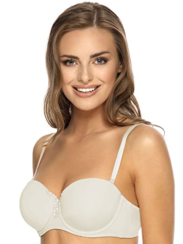 VIANIA! Multiway-Bügel-BH 211414 Carola abnehmbare Träger Strapless Farbe Cream, Größe:75, Cup:D von VIANIA!