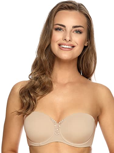 VIANIA! Multiway-Bügel-BH 211414 Carola abnehmbare Träger Strapless Farbe Nude Haut, Größe:80, Cup:D von VIANIA!