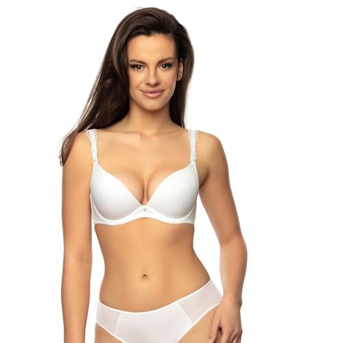 VIANIA! Push-Up BH Multiway mit Bügel Sally 244458 austauschbare abnehmbare Träger Weiß, Größe:80, Cup:D von VIANIA!