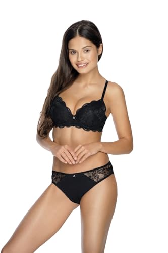 VIANIA! Schalen-BH 224480 AVA wattiert mit Bügel gemoldete Cupschalen und Spitze Farbe Schwarz, Größe:90, Cup:B von VIANIA!