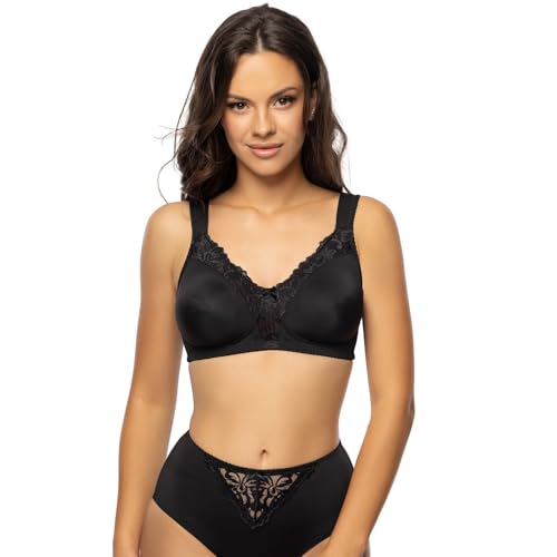 VIANIA! Soft-BH 184460 Helga ohne Bügel Komfortträger vorgeformte Cups Farbe Schwarz, Größe:95, Cup:B von VIANIA!