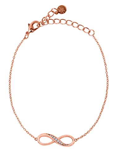 VIASOUL® Armband Infinity I Unendlichkeitszeichen Kette für Damen I Mit 585er Gold überzogen I Die Original Unendlichkeit Armkette (Rose) von VIASOUL